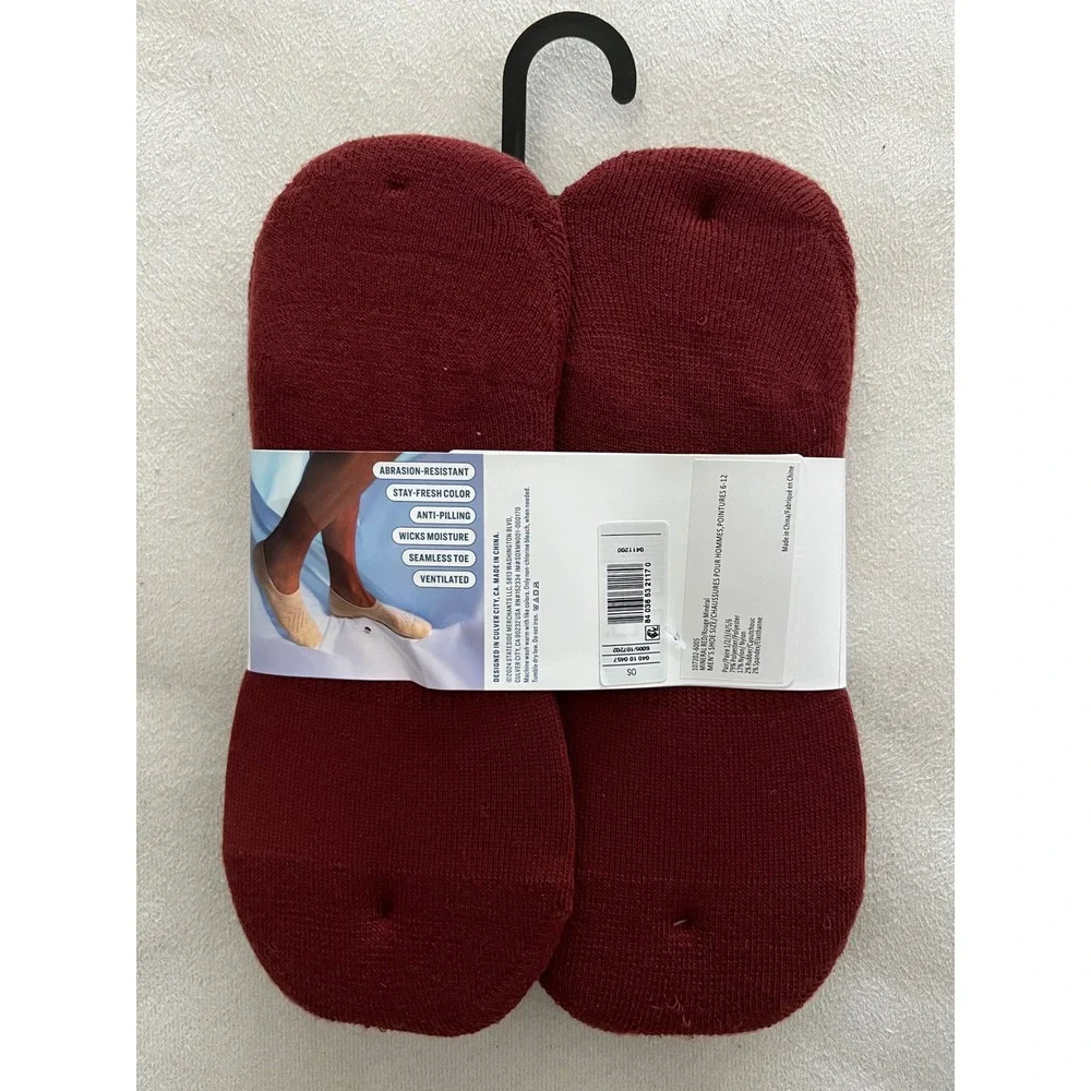 Pair of Thieves SuperAir Cushion No-Show Socks 6 Pack Mineral Red Mens 6-12 NEW